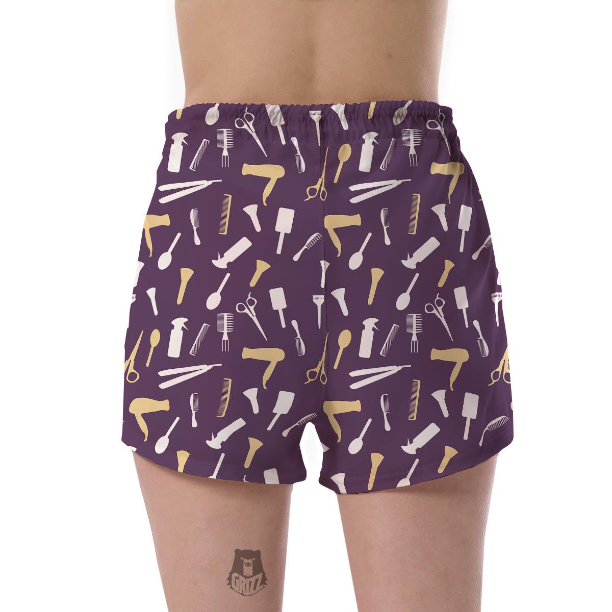 Pattern Print Hair Stylist Women's Shorts-grizzshop