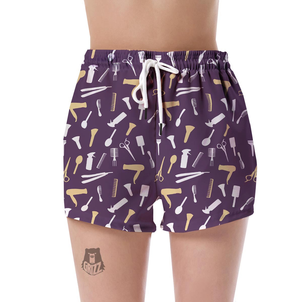 Pattern Print Hair Stylist Women's Shorts-grizzshop
