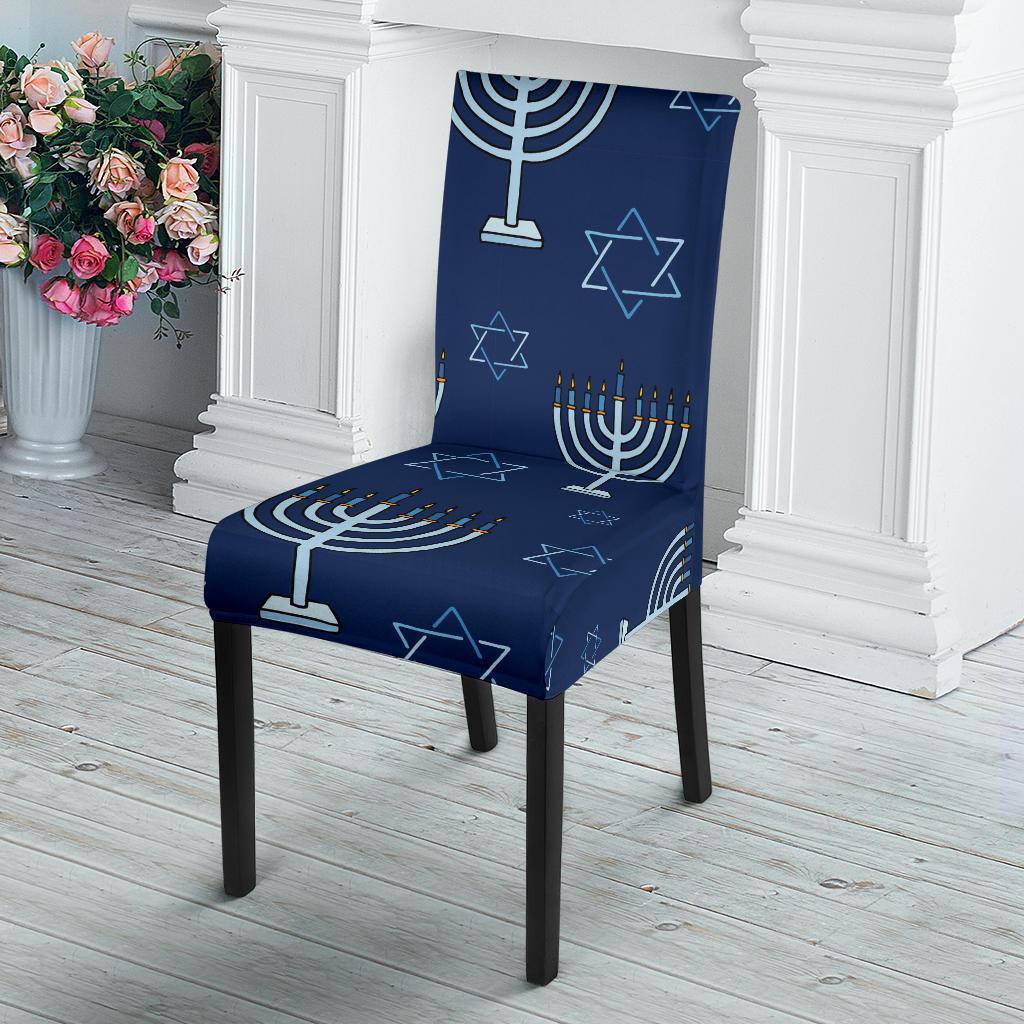 Pattern Print Hanukkah Chair Cover-grizzshop