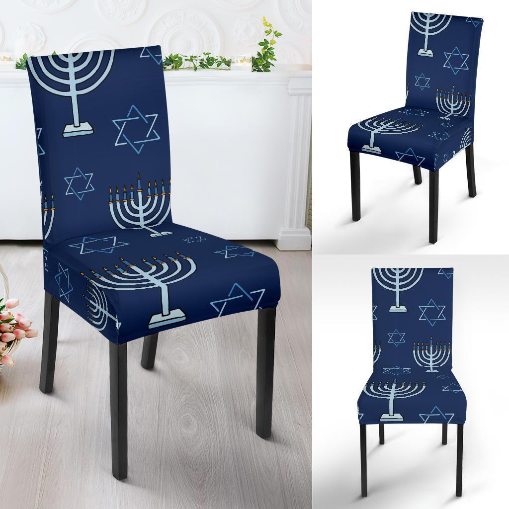 Pattern Print Hanukkah Chair Cover-grizzshop
