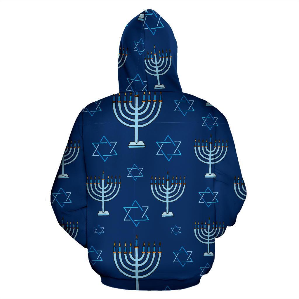 Pattern Print Hanukkah Men Women Pullover Hoodie-grizzshop