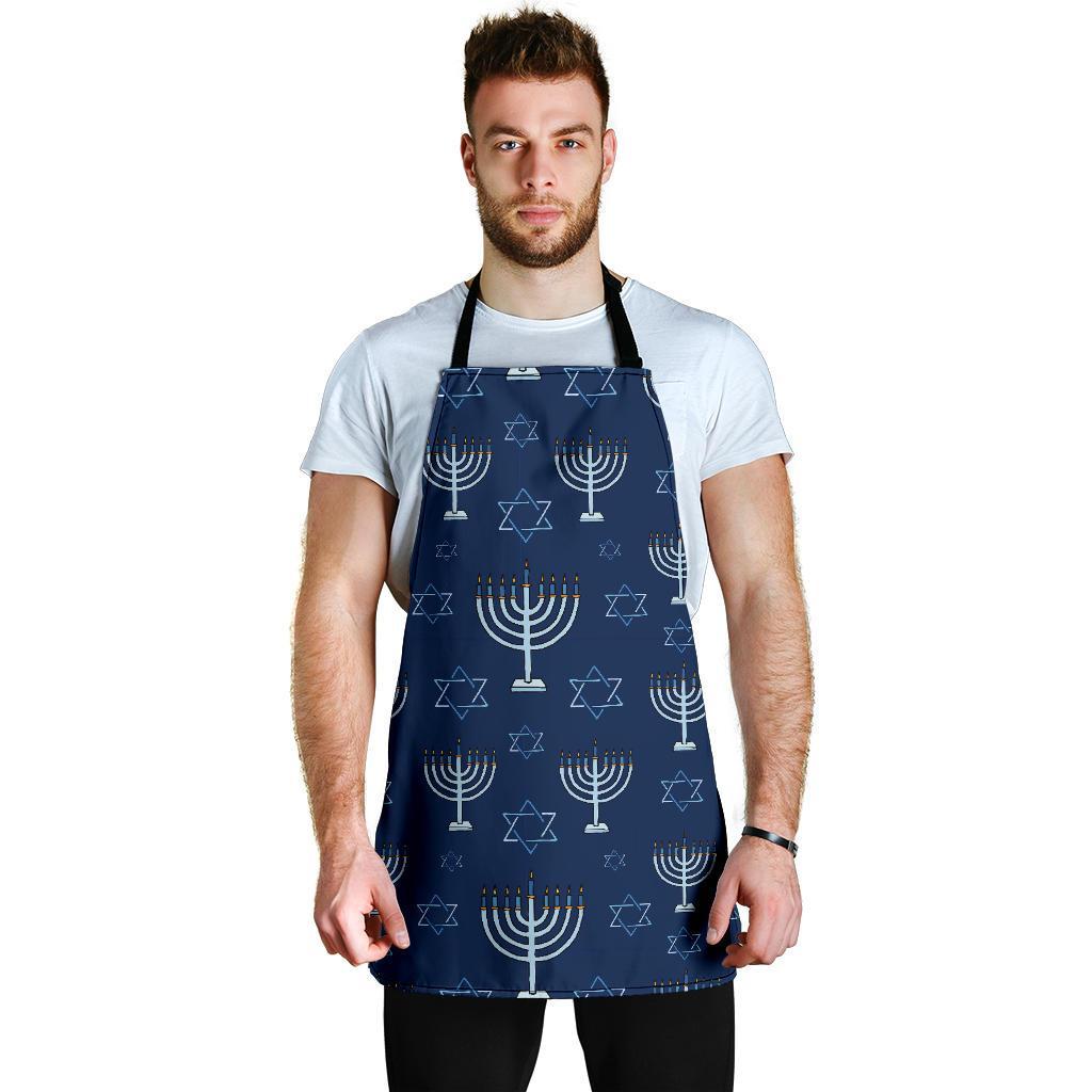 Pattern Print Hanukkah Men's Apron-grizzshop