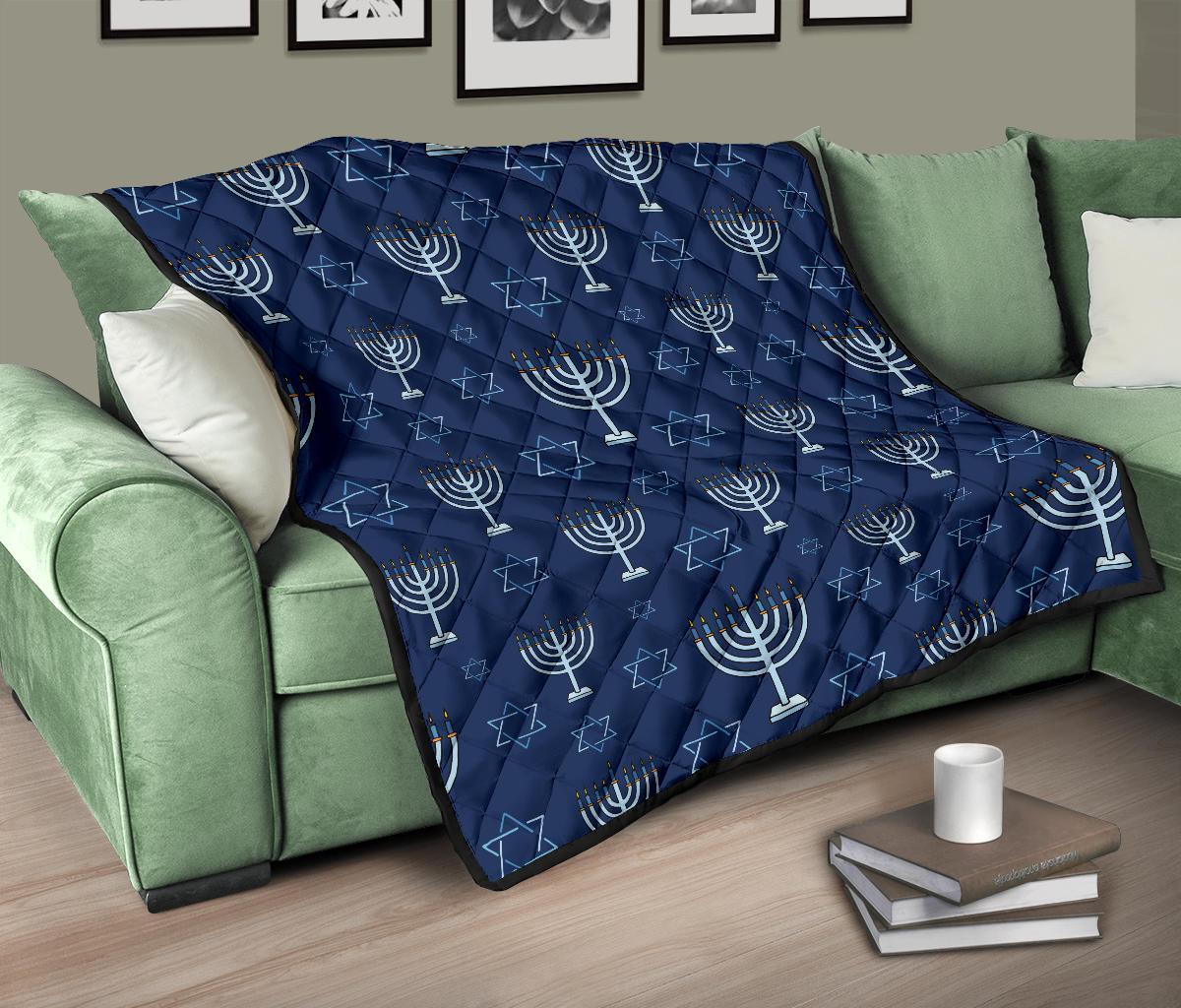 Pattern Print Hanukkah Quilt-grizzshop