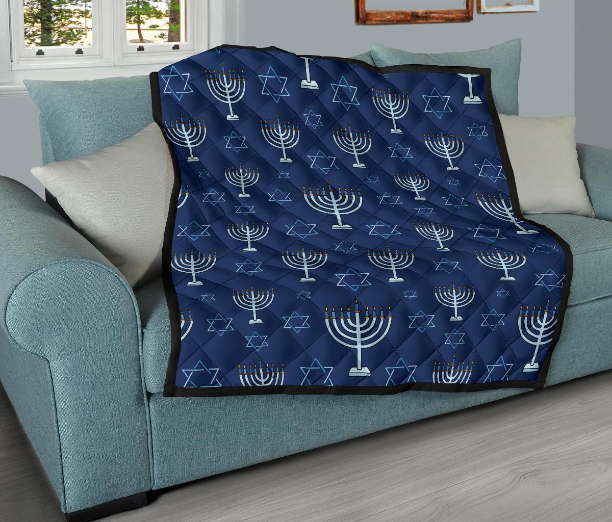 Pattern Print Hanukkah Quilt-grizzshop