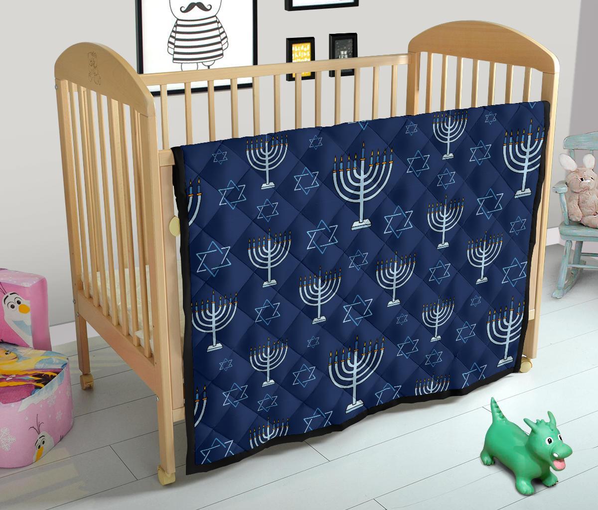 Pattern Print Hanukkah Quilt-grizzshop