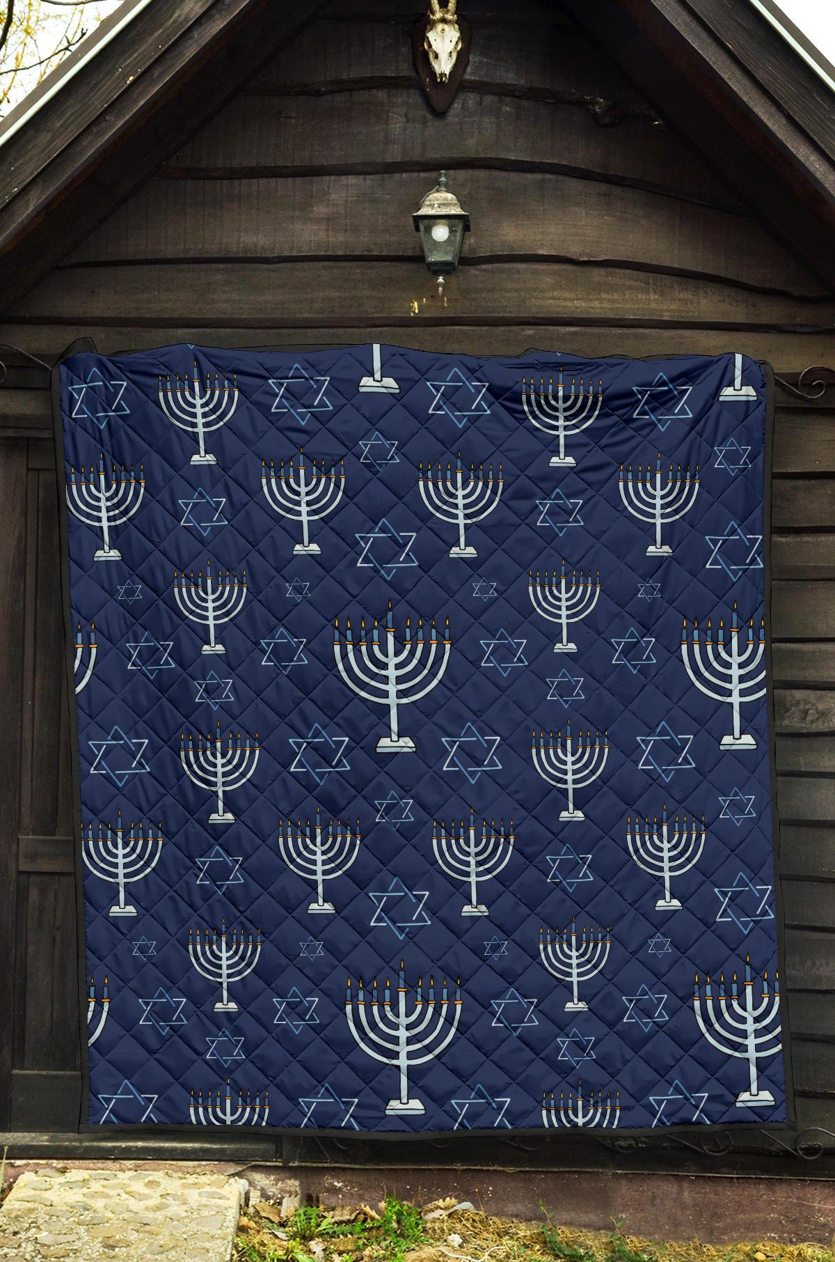 Pattern Print Hanukkah Quilt-grizzshop