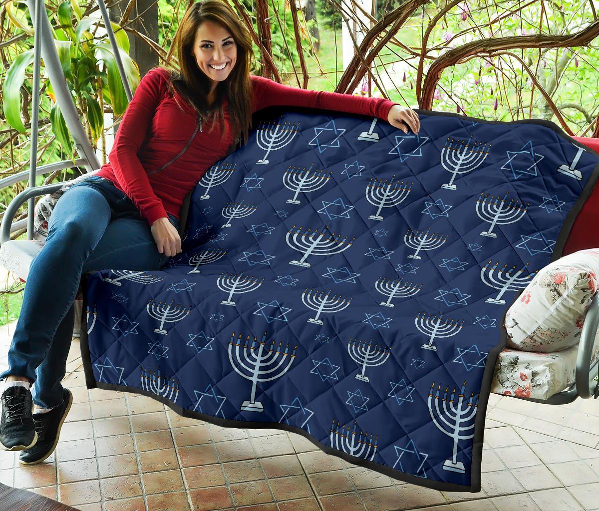 Pattern Print Hanukkah Quilt-grizzshop