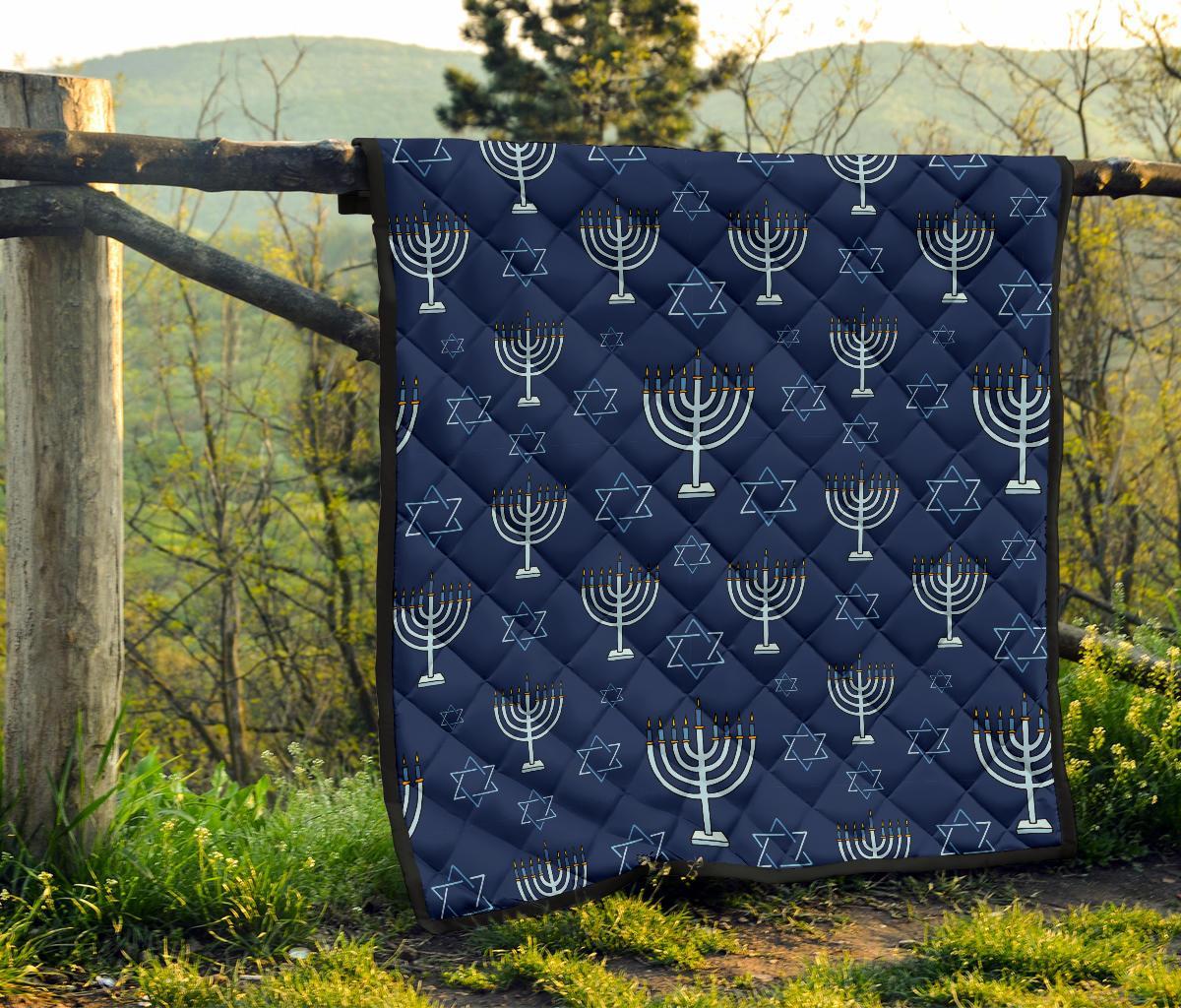Pattern Print Hanukkah Quilt-grizzshop