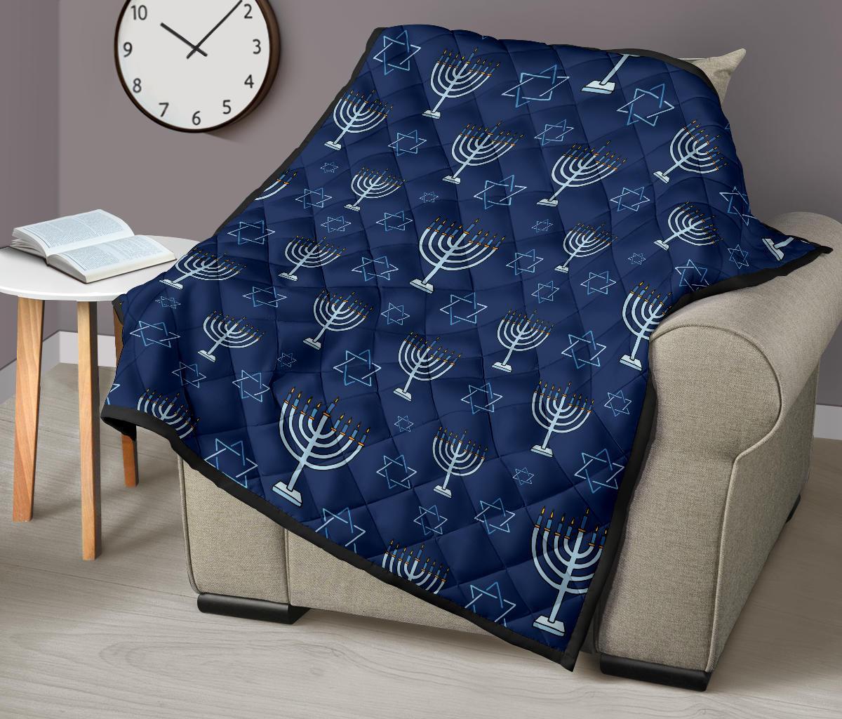 Pattern Print Hanukkah Quilt-grizzshop