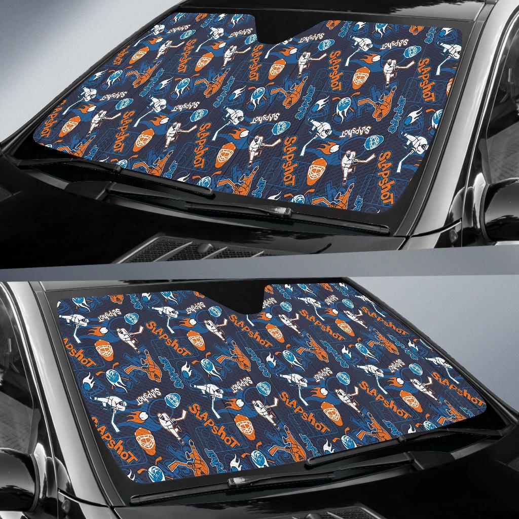 Pattern Print Hockey Car Sun Shade-grizzshop