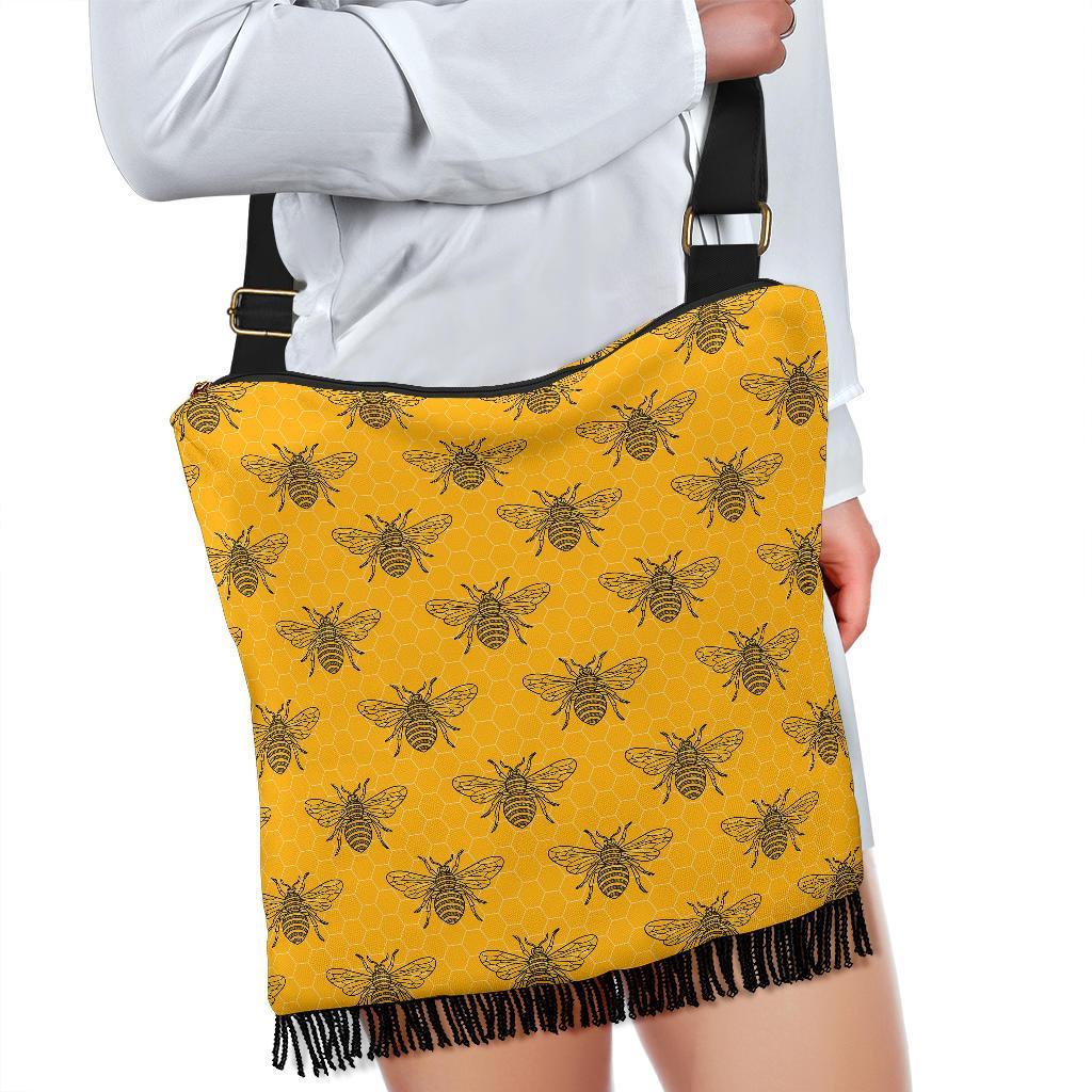 Pattern Print Honey Bee Diagram Gifts Crossbody Bags-grizzshop