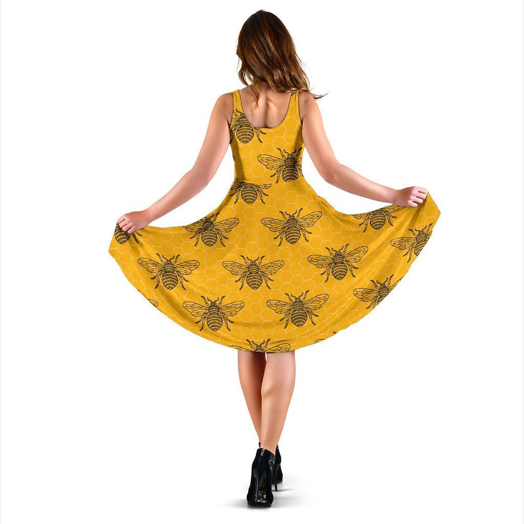 Pattern Print Honey Bee Diagram Gifts Dress-grizzshop