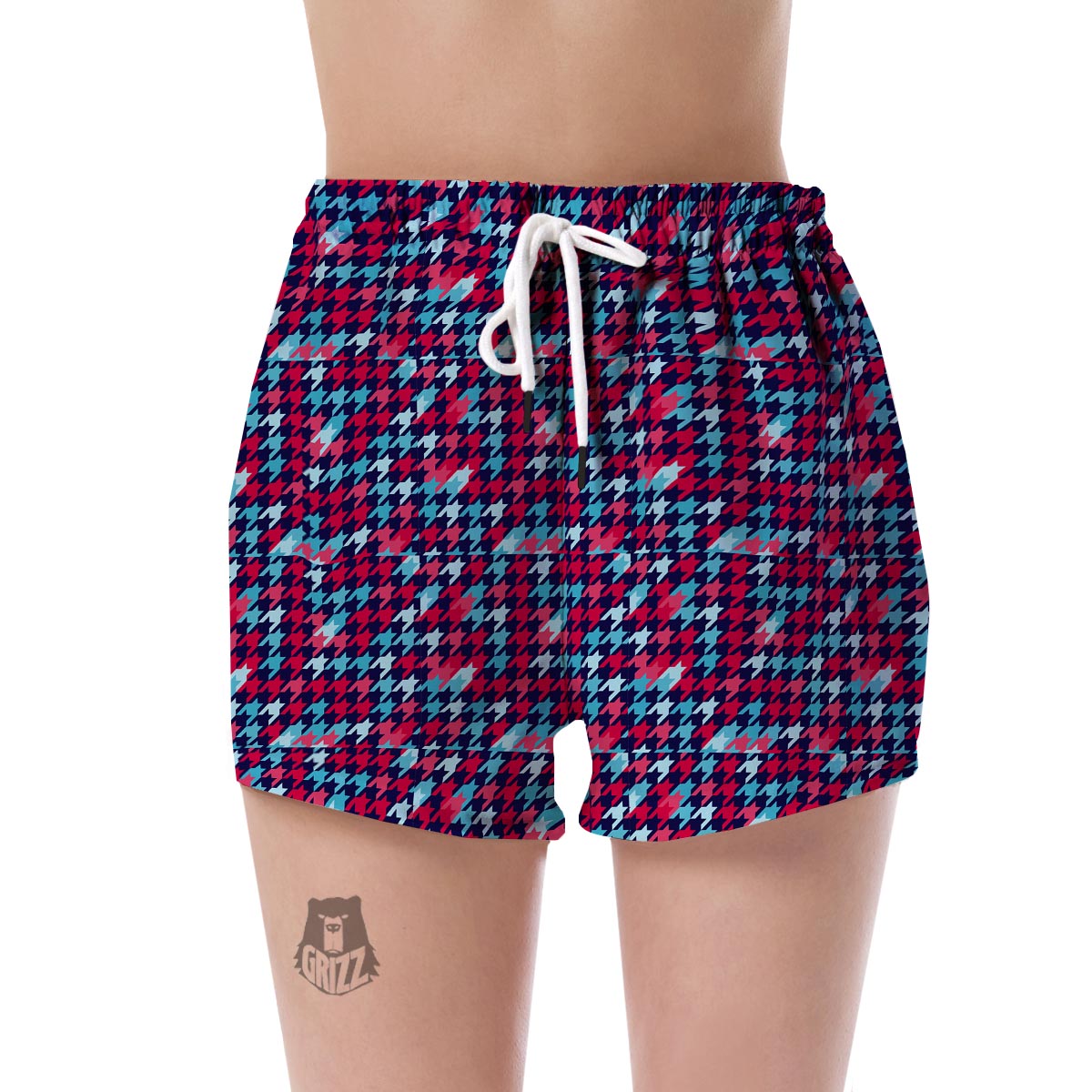 Pattern Print Houndstooth Women's Shorts-grizzshop