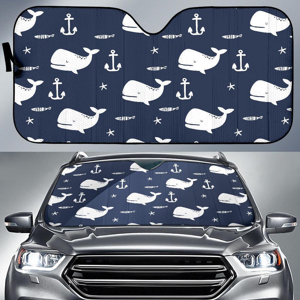 Pattern Print Humpback Whale Car Sun Shade-grizzshop