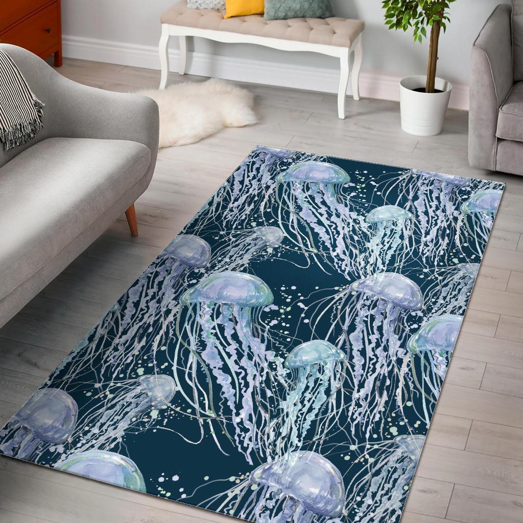 Pattern Print Jellyfish Floor Mat-grizzshop