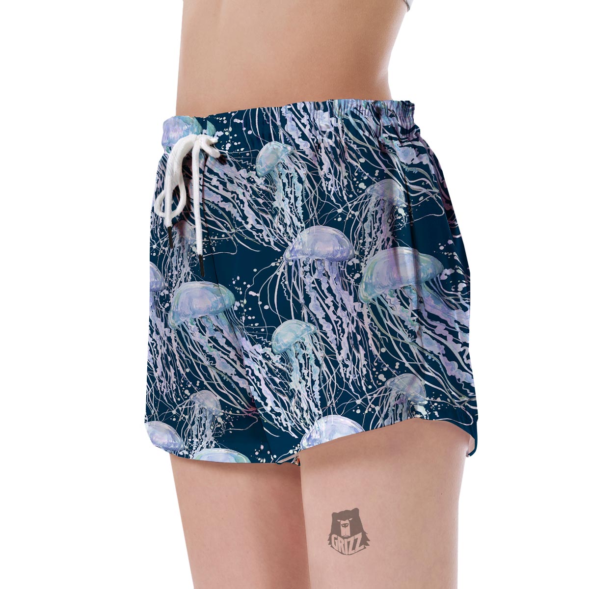 Pattern Print Jellyfish Women's Shorts-grizzshop