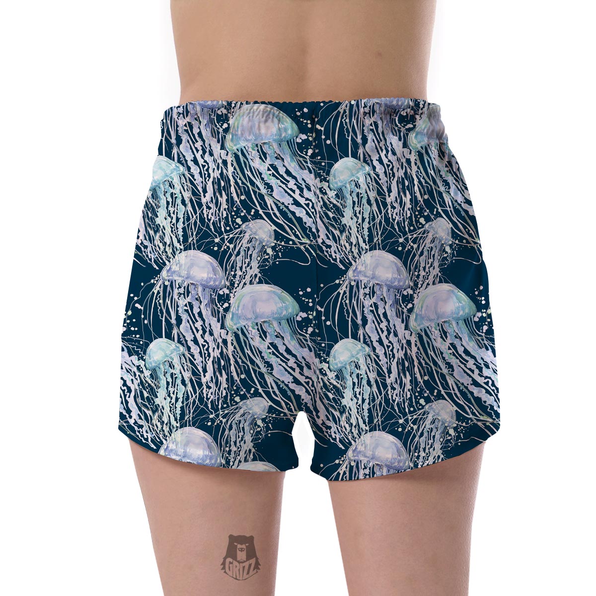 Pattern Print Jellyfish Women's Shorts-grizzshop