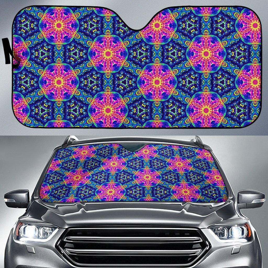 Pattern Print Kaleidoscope Car Sun Shade-grizzshop