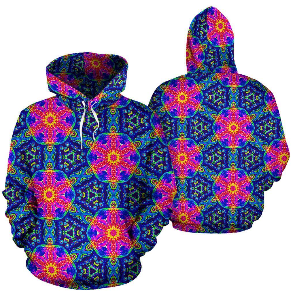 Pattern Print Kaleidoscope Men Women Pullover Hoodie-grizzshop