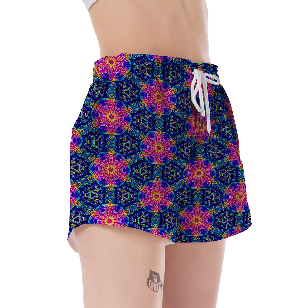 Pattern Print Kaleidoscope Women's Shorts-grizzshop