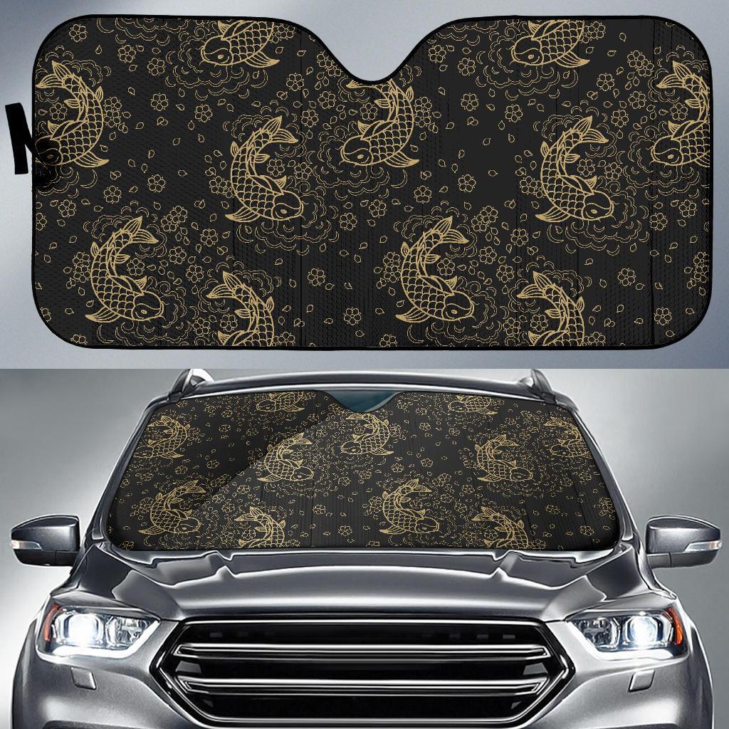 Pattern Print Koi Fish Car Sun Shade-grizzshop