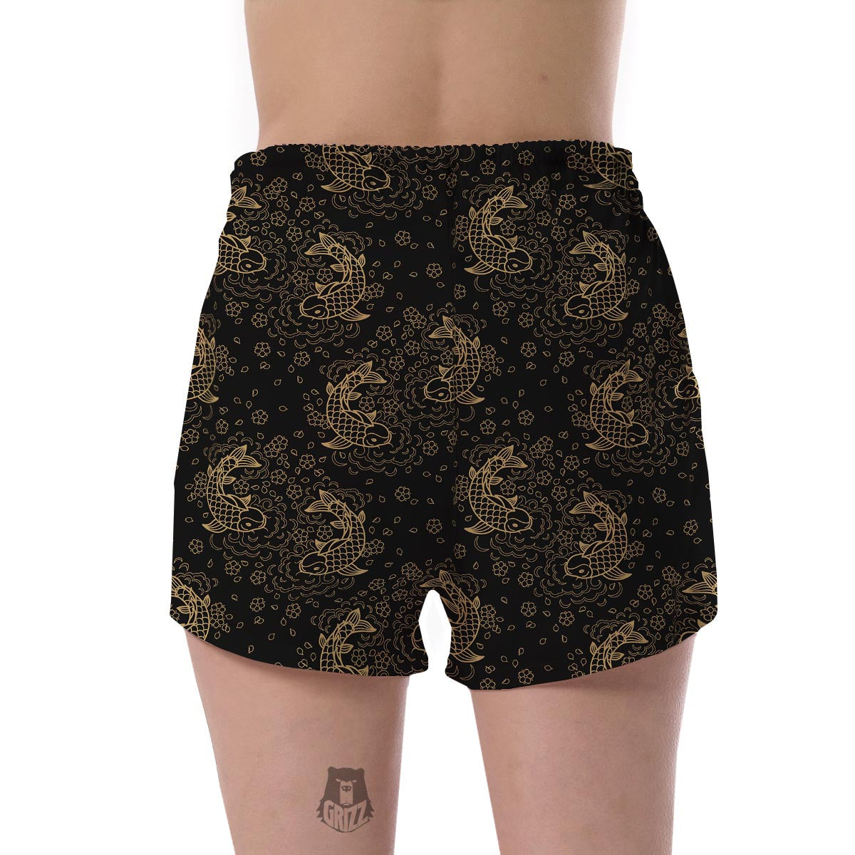 Pattern Print Koi Fish Women's Shorts-grizzshop