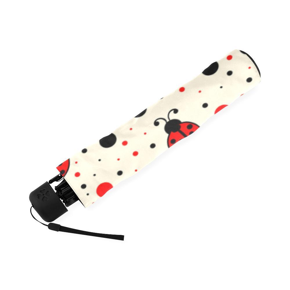 Pattern Print Ladybug Foldable Umbrella-grizzshop