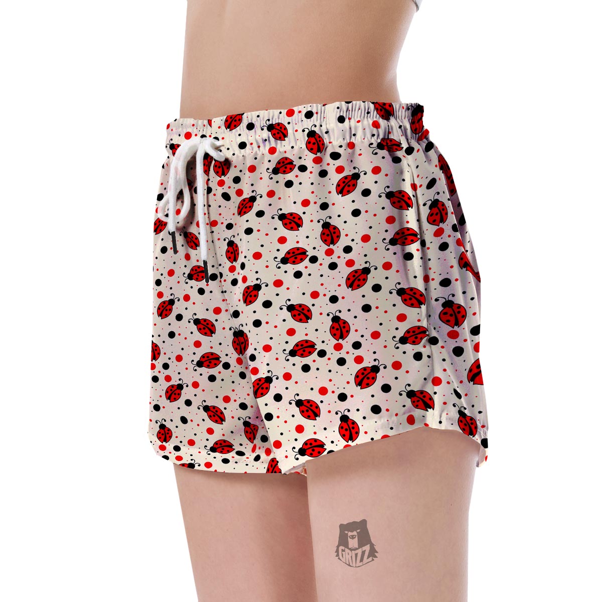 Pattern Print Ladybug Women's Shorts-grizzshop
