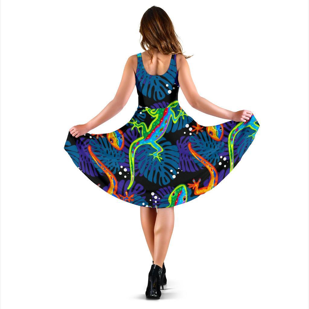 Pattern Print Lizard Dress-grizzshop