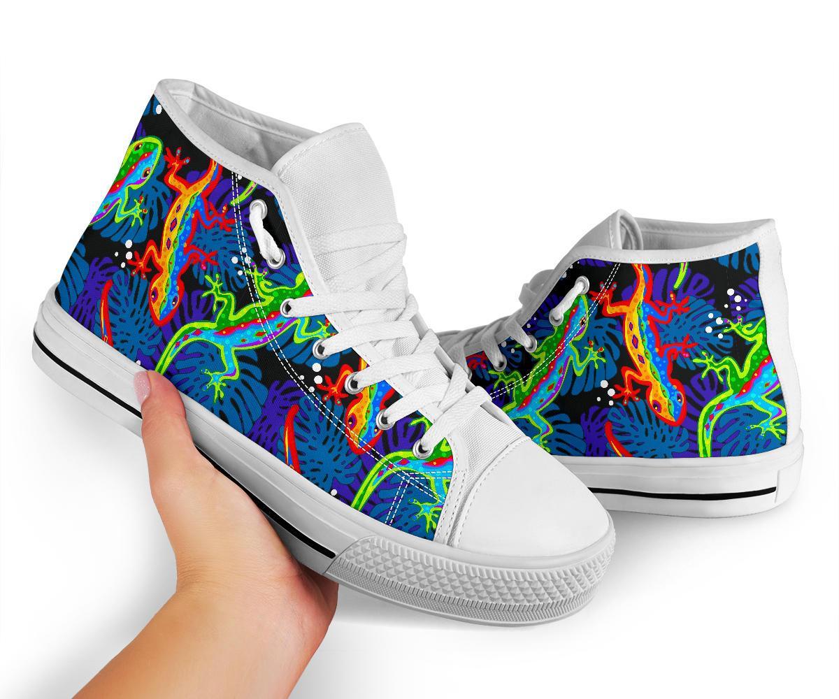 Pattern Print Lizard Men Women's High Top Shoes-grizzshop