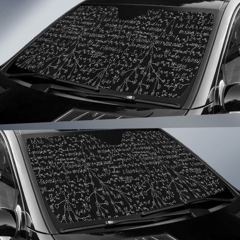 Pattern Print Math Car Sun Shade-grizzshop