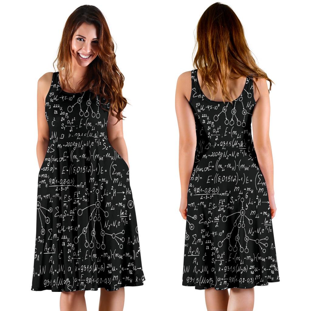 Pattern Print Math Dress-grizzshop