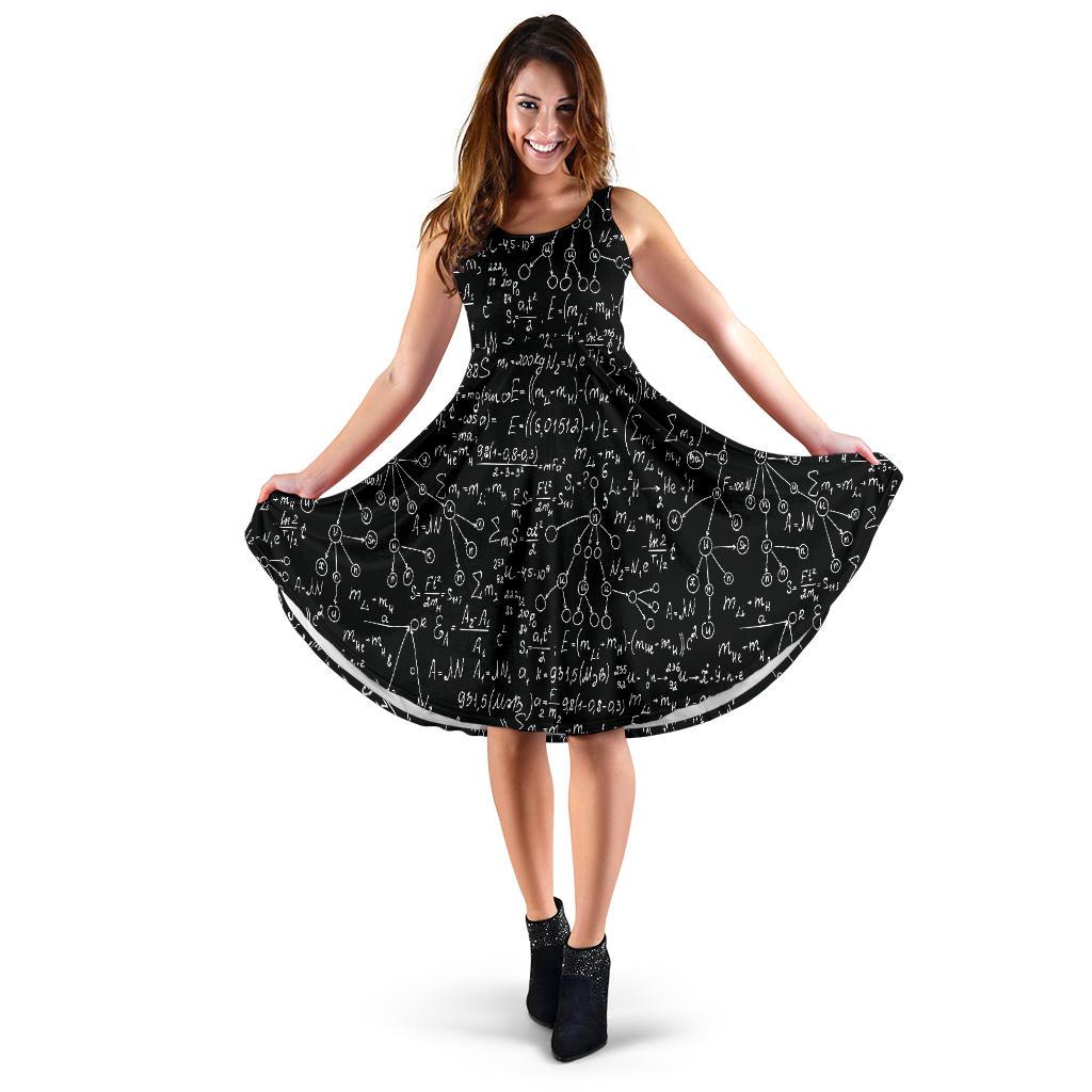 Pattern Print Math Dress-grizzshop