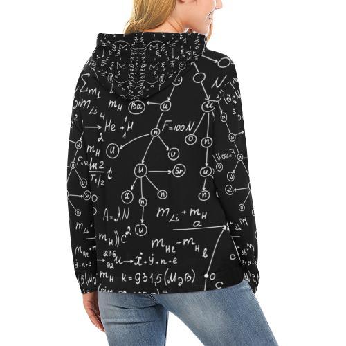 Pattern Print Math Women Pullover Hoodie-grizzshop