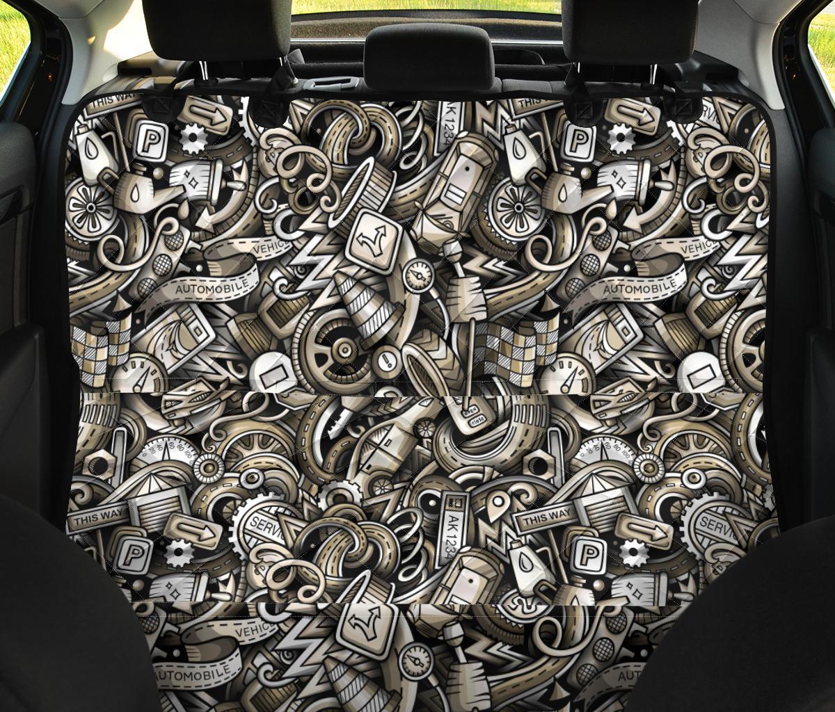 Pattern Print Mechanic Pet Car Seat Cover-grizzshop