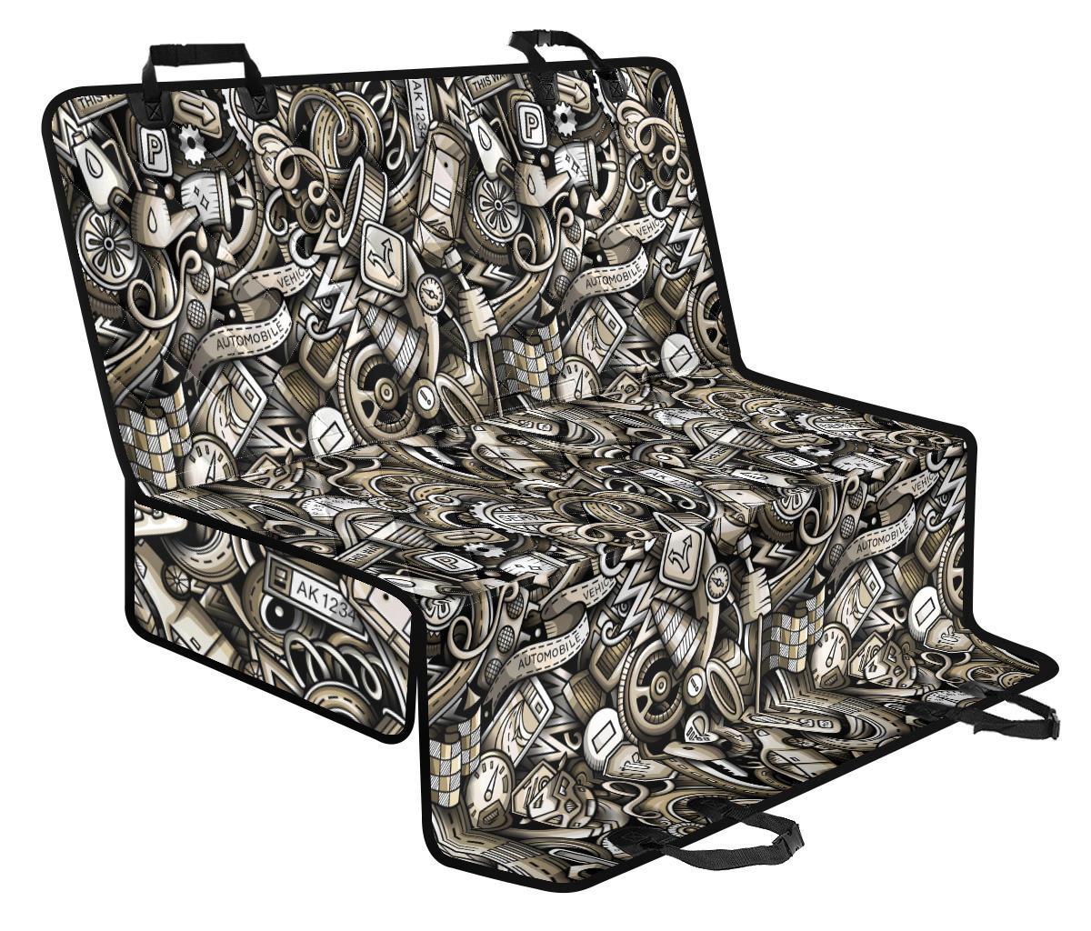 Pattern Print Mechanic Pet Car Seat Cover-grizzshop