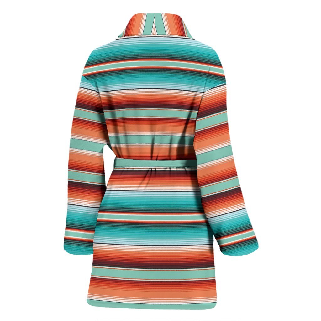 Pattern Print Mexican Blanket Baja Serape Women Long Robe-grizzshop