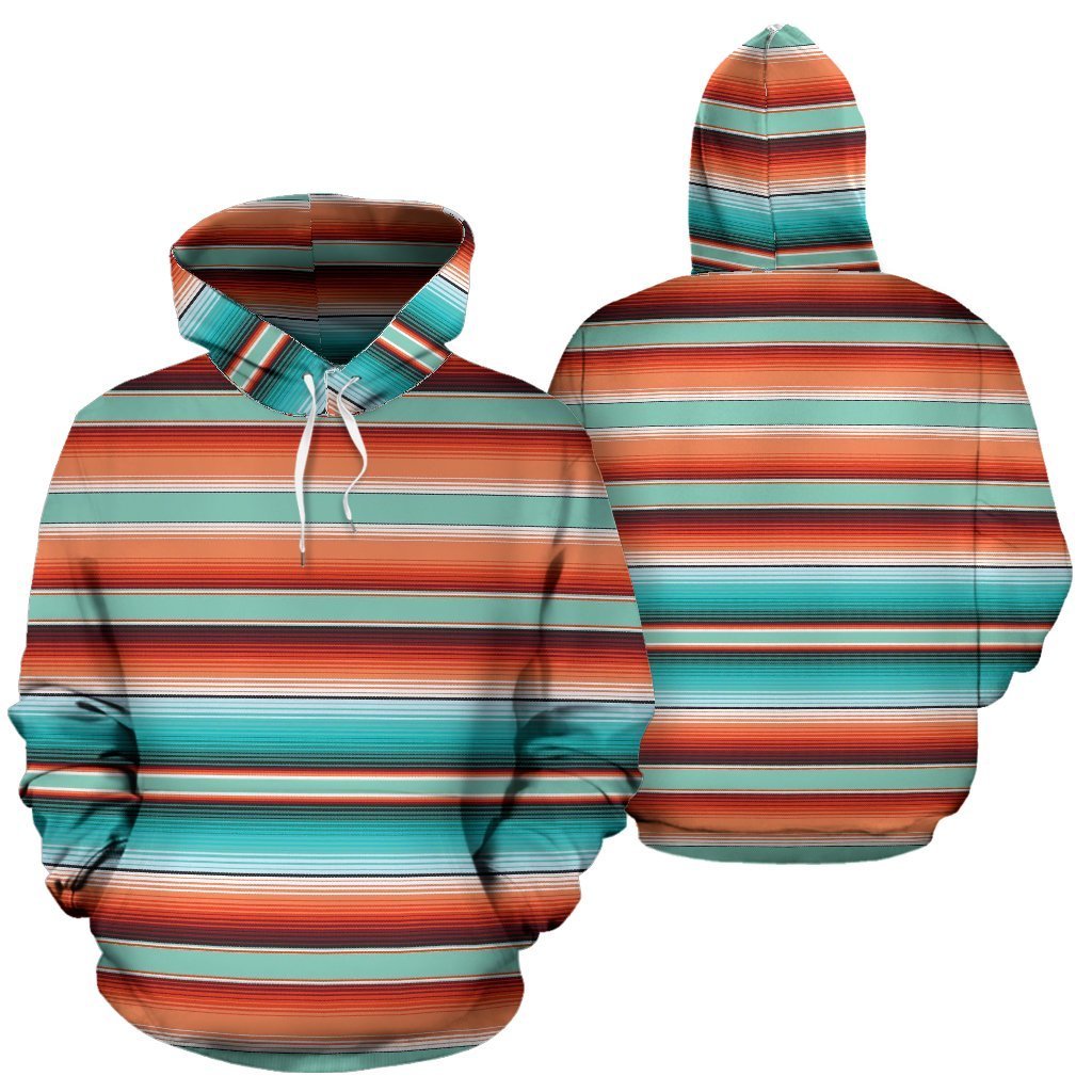 Pattern Print Mexican Blanket Baja Serape Women Men Pullover Hoodie-grizzshop