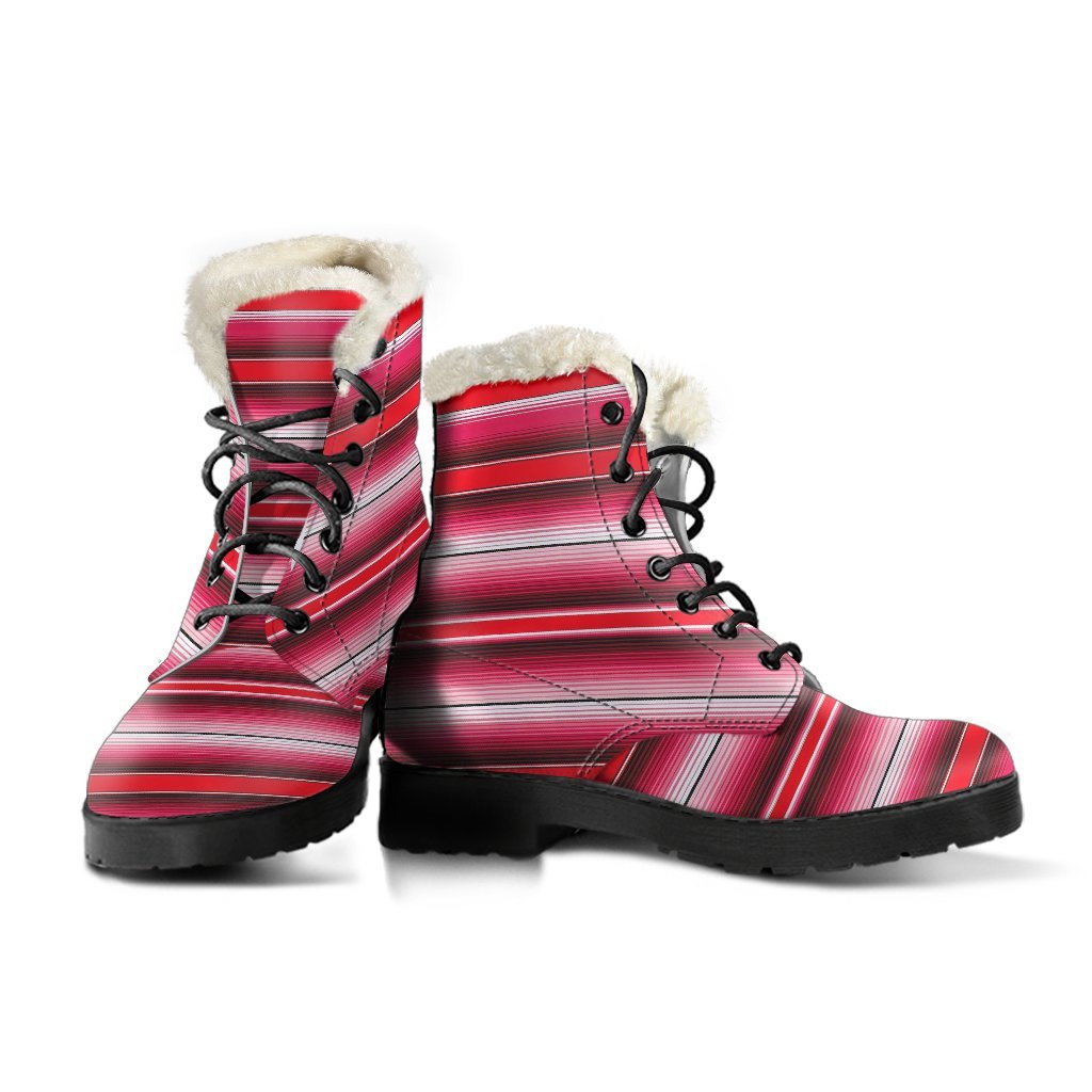 Pattern Print Mexican Serape Blanket Baja Comfy Winter Boots-grizzshop