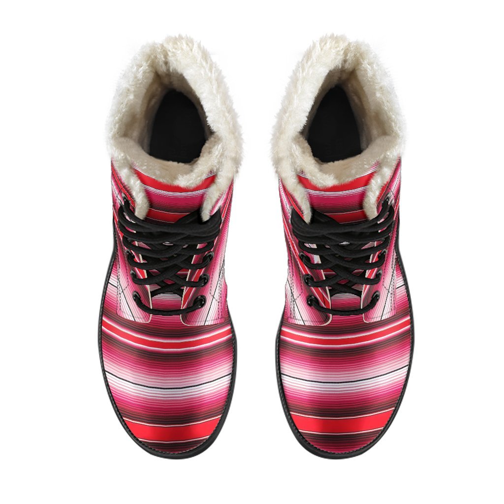 Pattern Print Mexican Serape Blanket Baja Comfy Winter Boots-grizzshop