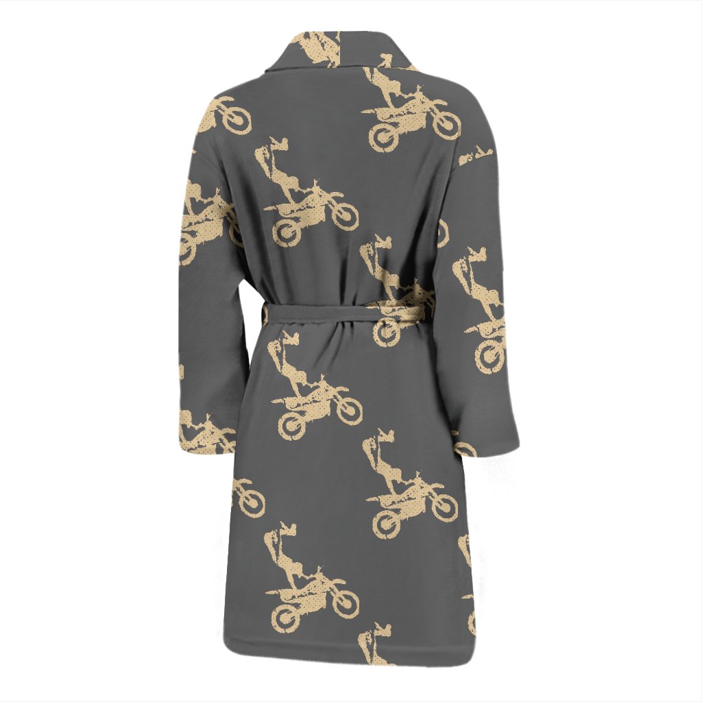 Pattern Print Motocross Men Long Robe-grizzshop