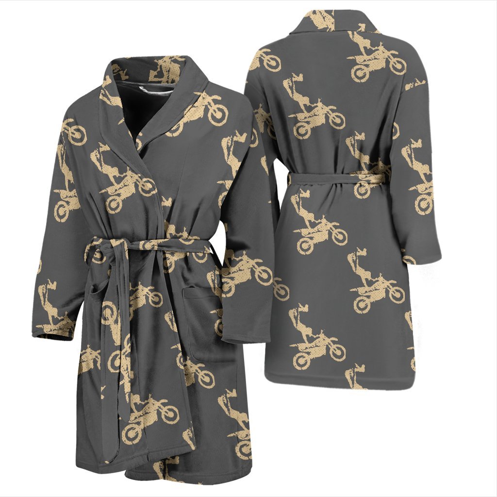 Pattern Print Motocross Men Long Robe-grizzshop