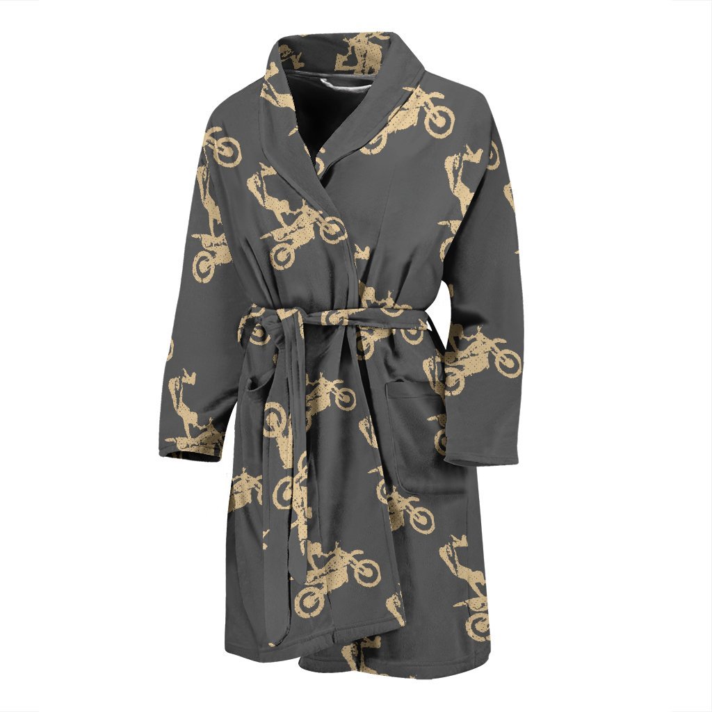 Pattern Print Motocross Men Long Robe-grizzshop