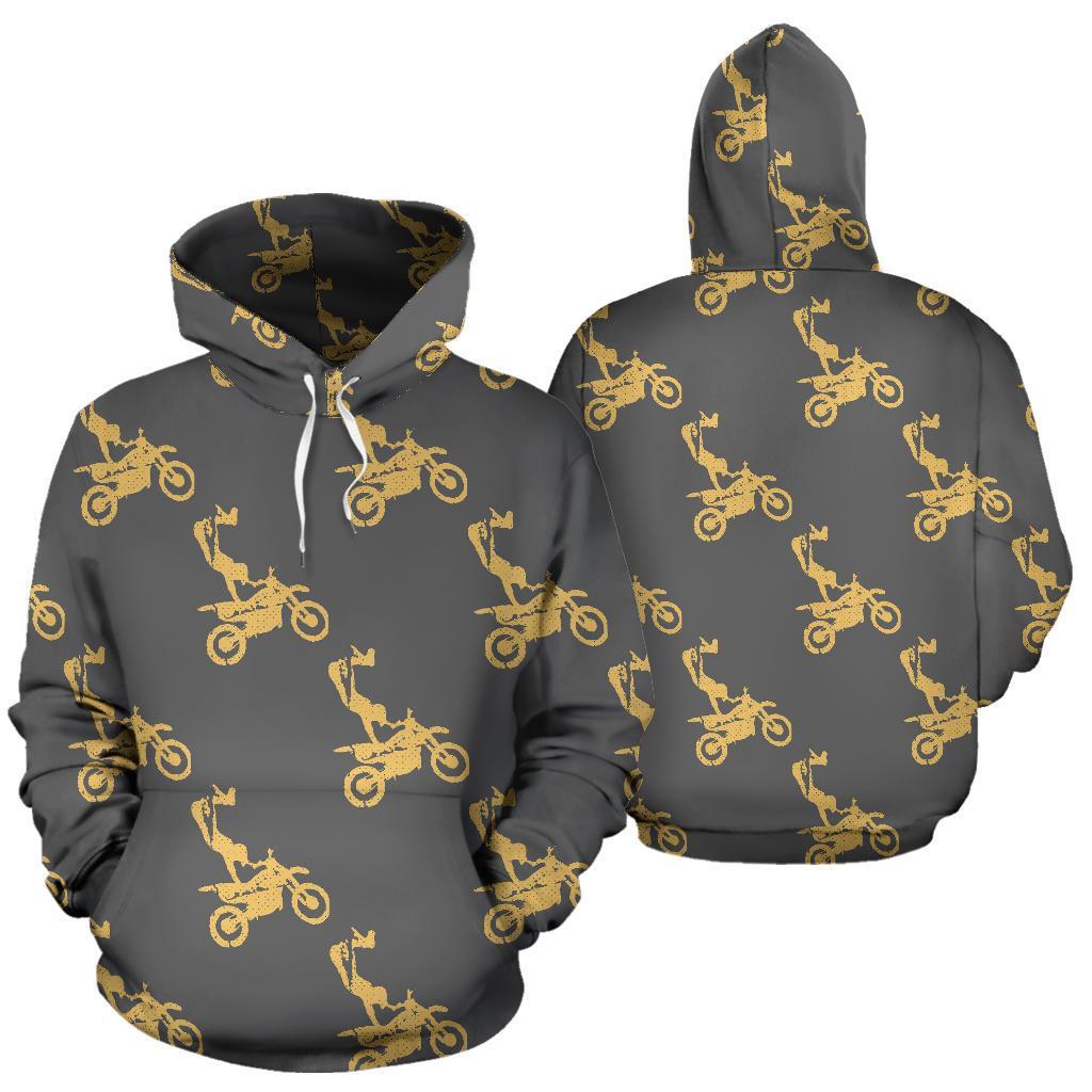 Pattern Print Motocross Men Women Pullover Hoodie-grizzshop