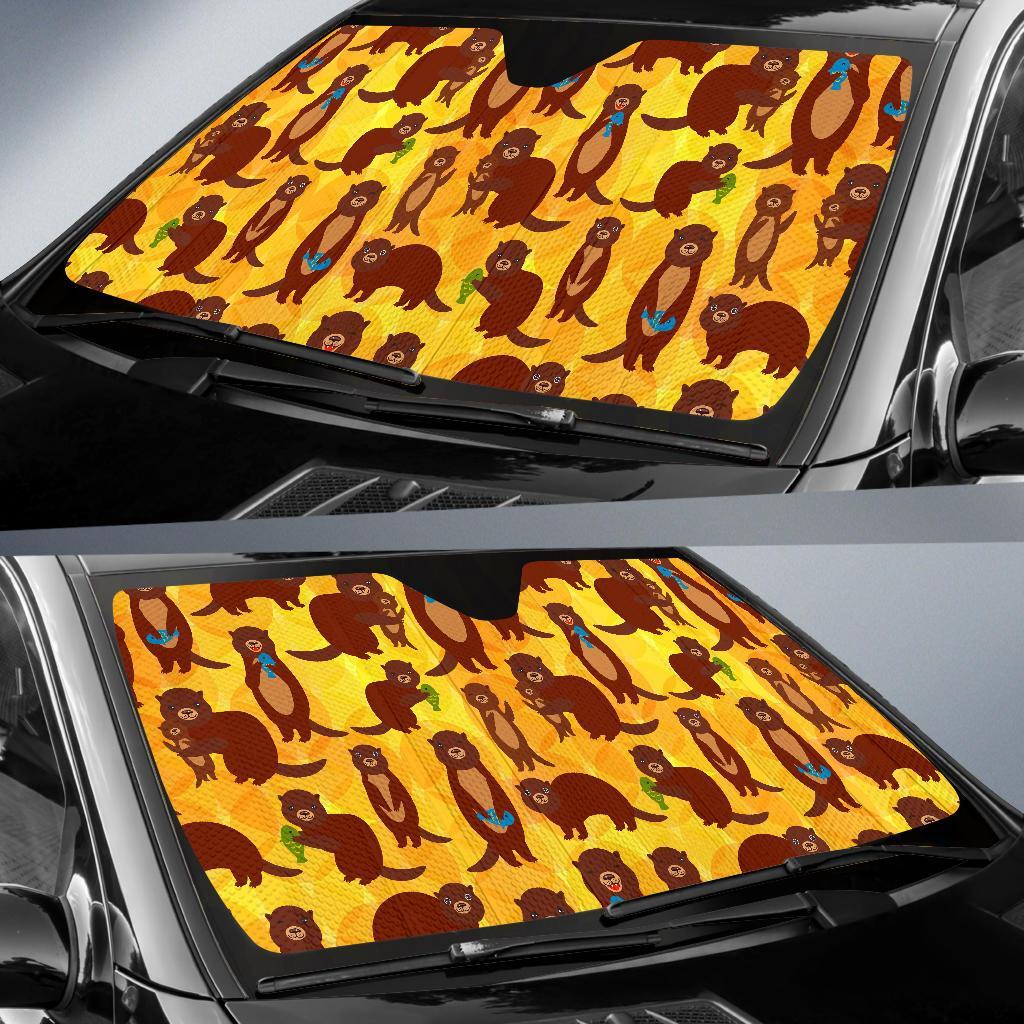 Pattern Print Otter Car Sun Shade-grizzshop
