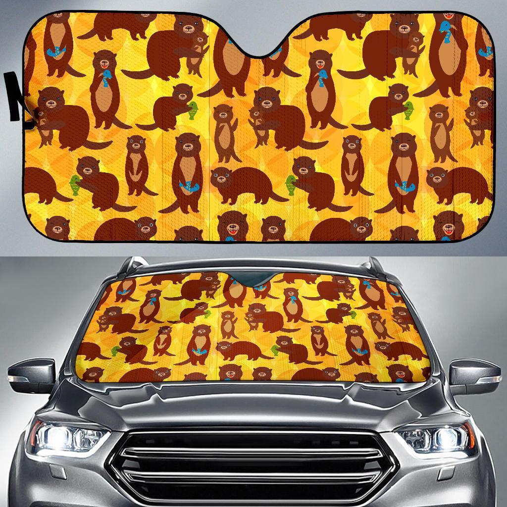 Pattern Print Otter Car Sun Shade-grizzshop