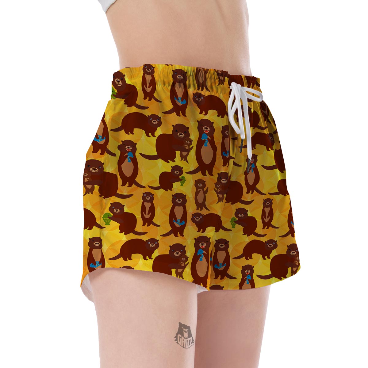 Pattern Print Otter Women's Shorts-grizzshop