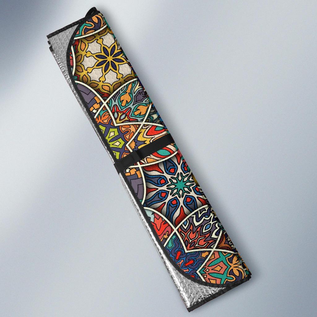 Pattern Print Patchwork Car Sun Shade-grizzshop
