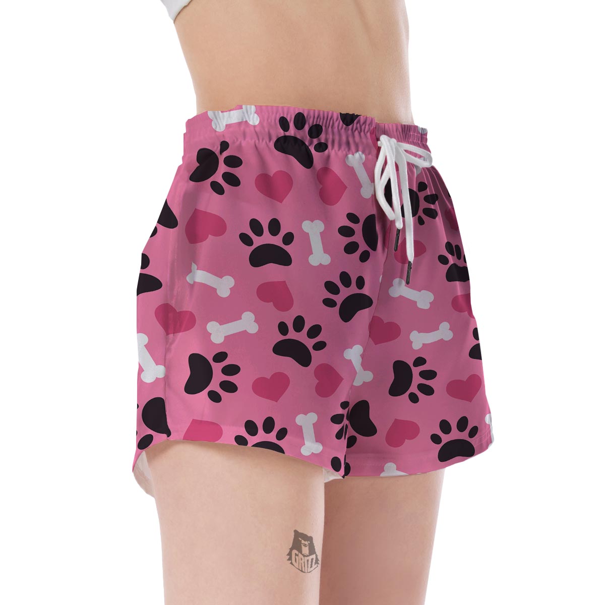 Pattern Print Paw Women's Shorts-grizzshop