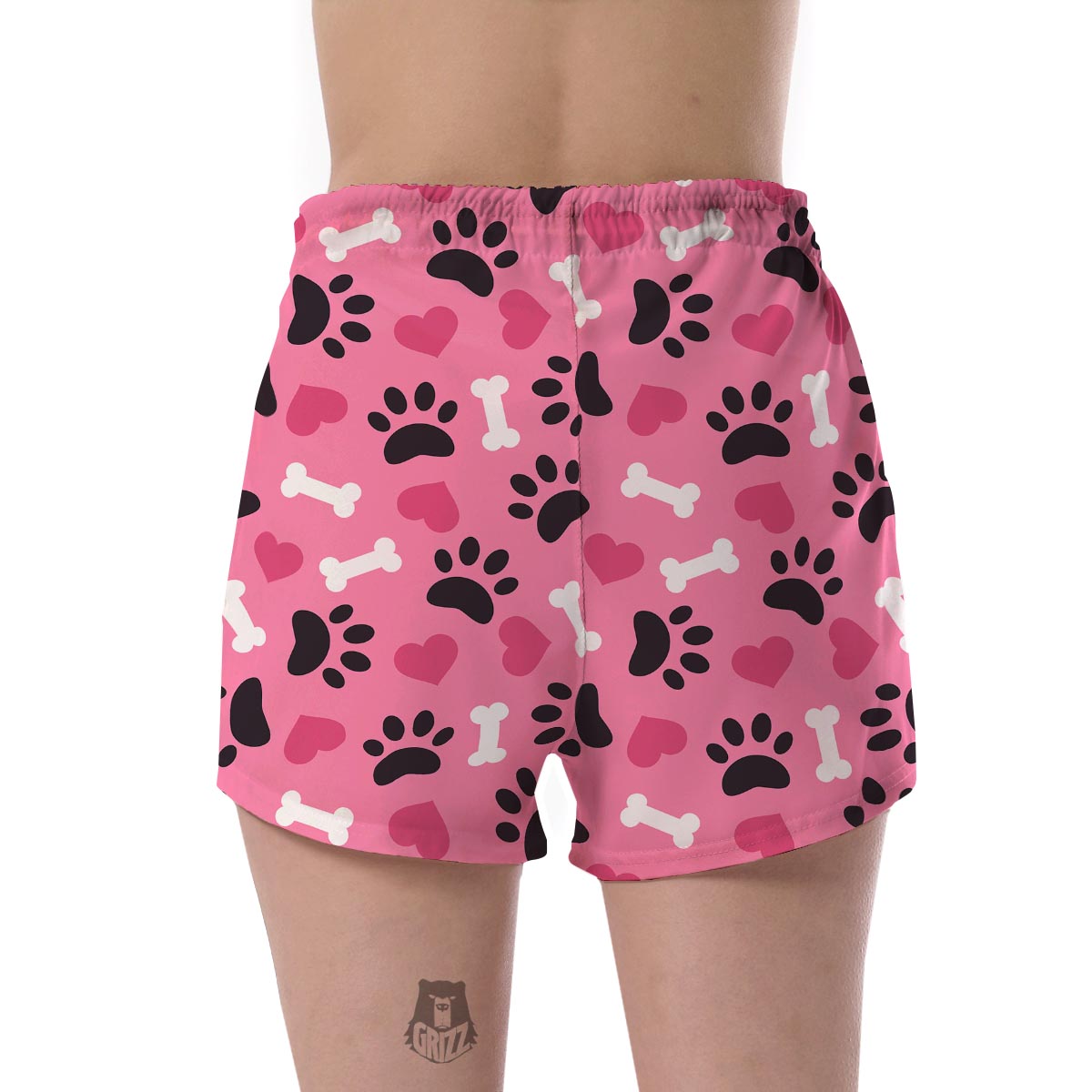 Pattern Print Paw Women's Shorts-grizzshop